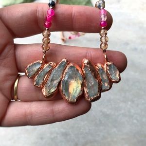 Handcrafted Copper & Amethyst Gemstone Necklace